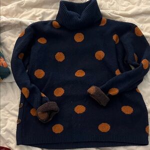 St. John's Bay Navy and Orange Turtleneck Sweater